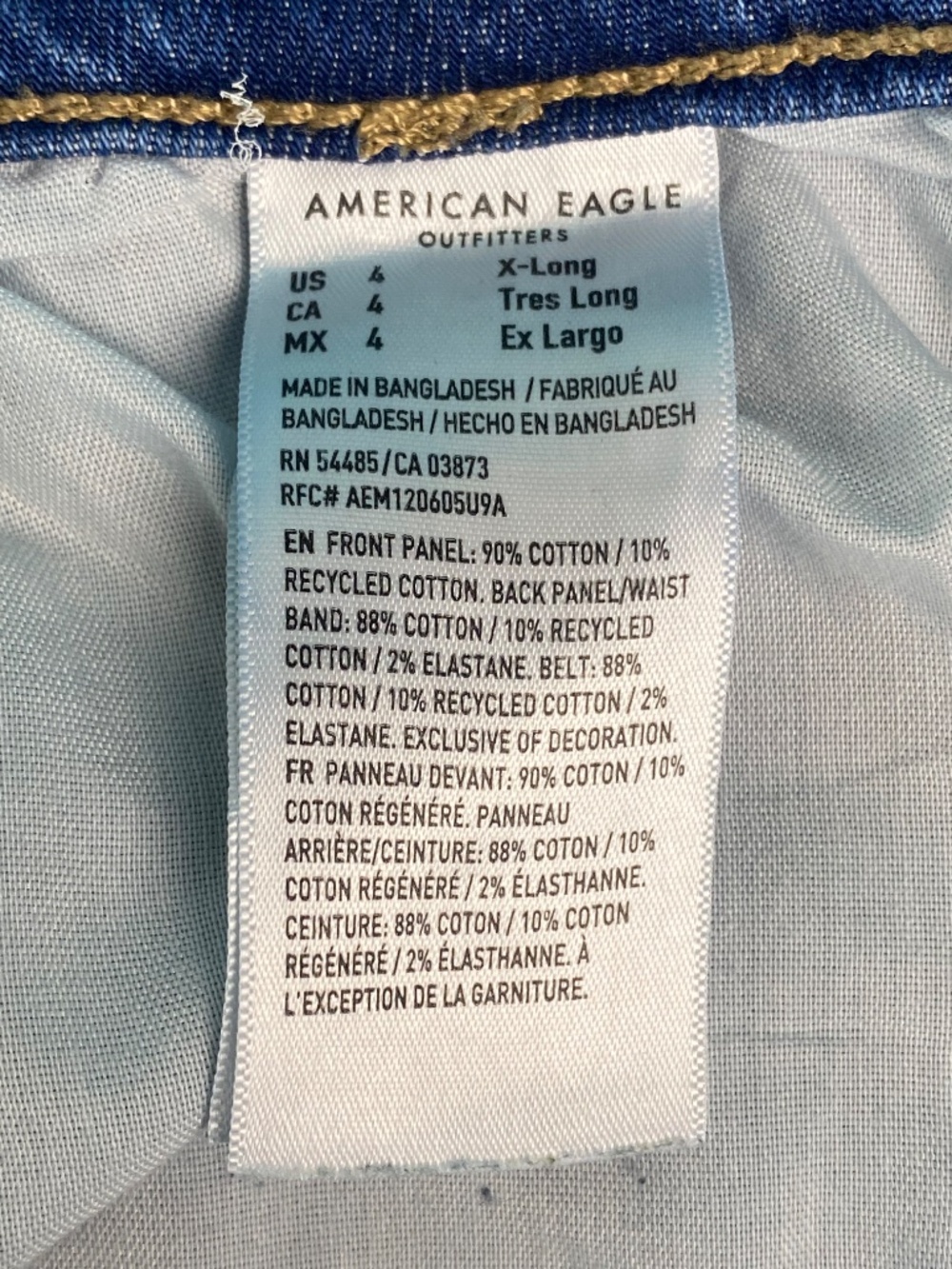 American Eagle Dreamy Drape Strigid Low Rise Wide Leg Jeans Drawstring Sz 4 Tall - Picture 7 of 8
